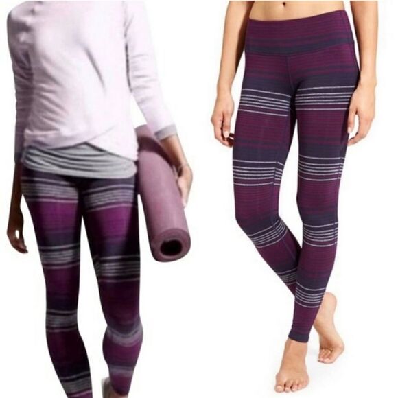 Athleta Striped Yoga Pants Sz SP - Picture 1 of 6